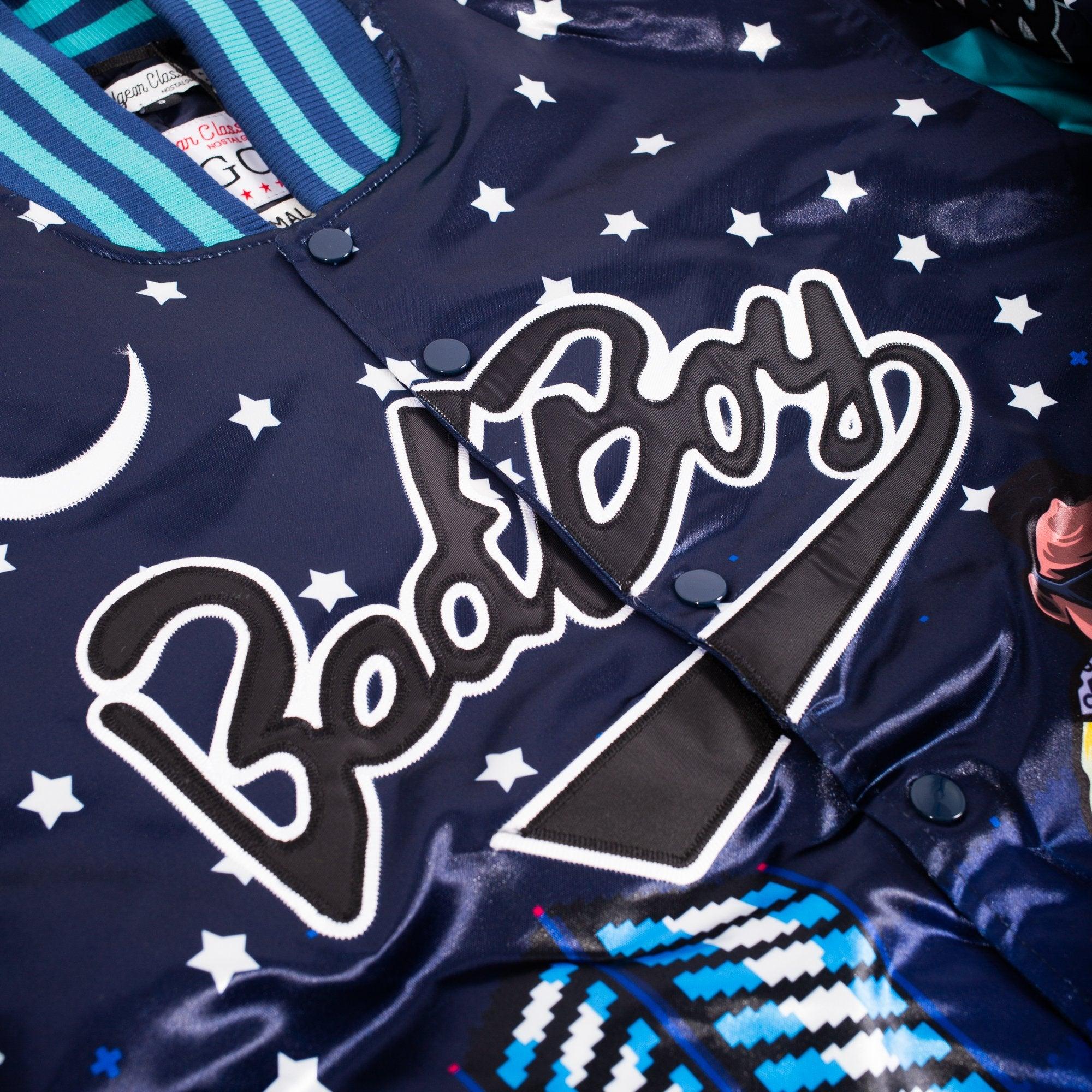 YOUTH BADBOY NIGHTLIFE SATIN JACKET BLACK/BLUE - Image 3