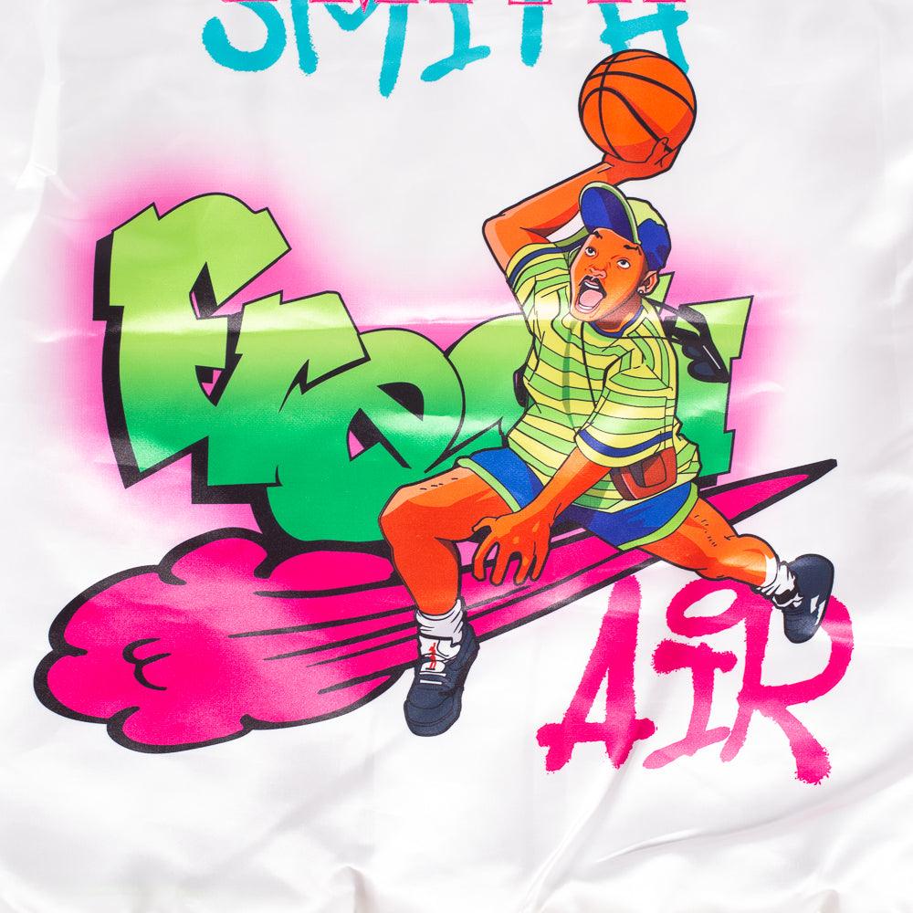 YOUTH FRESH PRINCE FRESH AIR GRAFFITI SATIN JACKET WHITE - Image 5