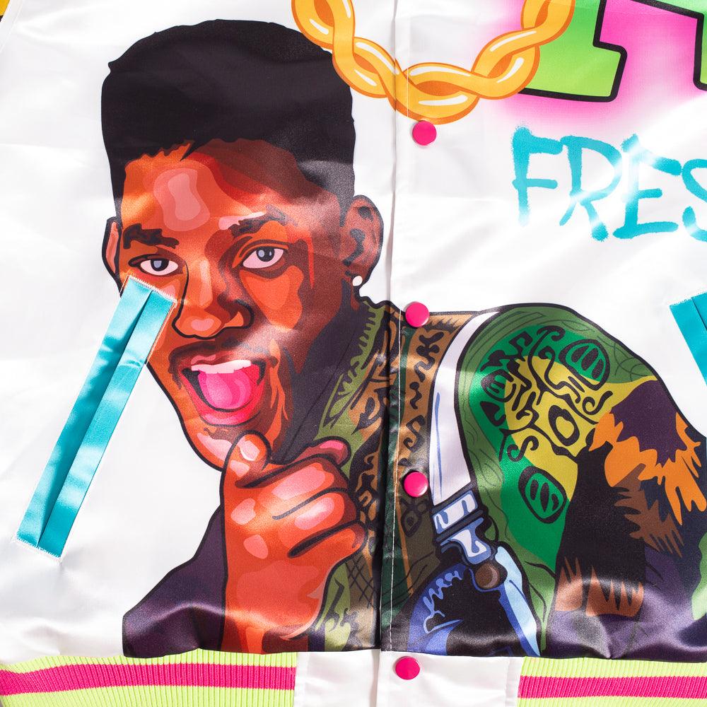 YOUTH FRESH PRINCE FRESH AIR GRAFFITI SATIN JACKET WHITE - Image 7