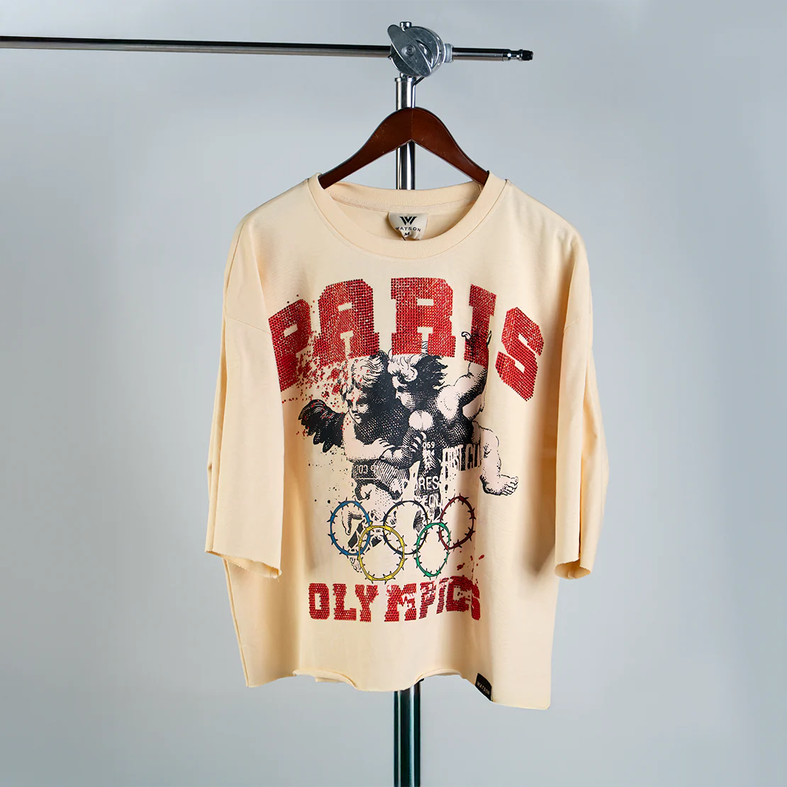 WATSON PARIS CROPPED T-SHIRT (CREAM) - Image 3