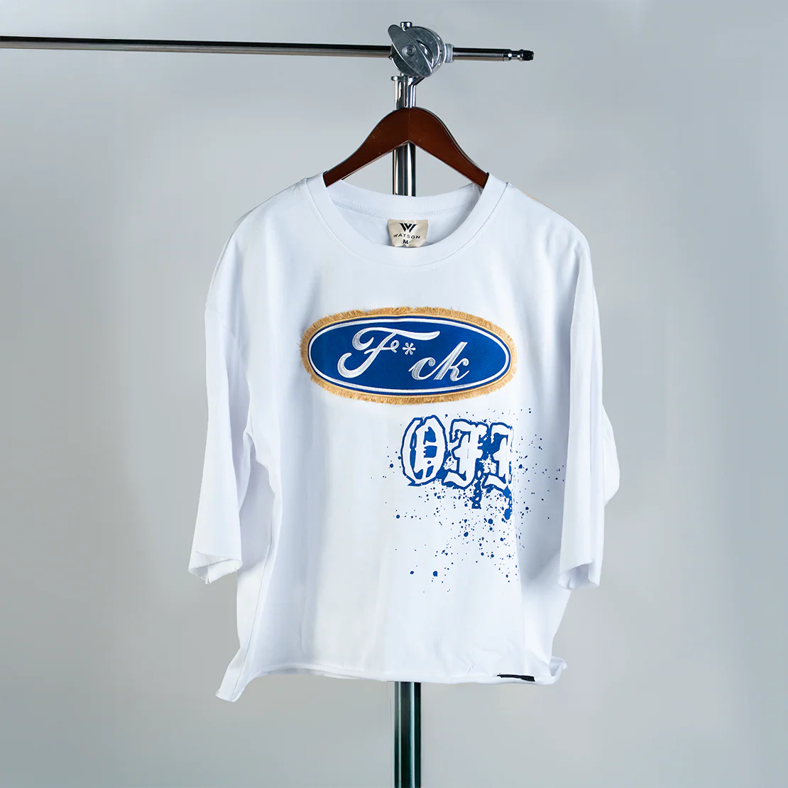 WATSON FCK OFF CROPPED T-SHIRT (WHITE) - Image 3