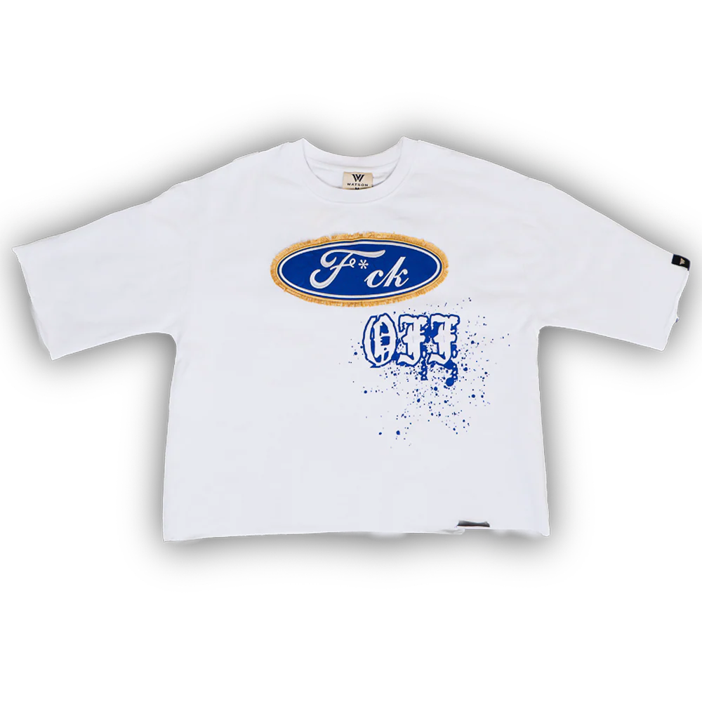 WATSON FCK OFF CROPPED T-SHIRT (WHITE) - Image 5