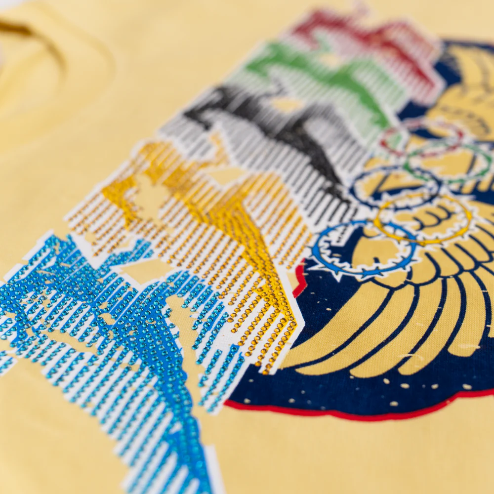 WATSON TRACK AND FIELD CROPPED T-SHIRT (CREAM) - Image 3