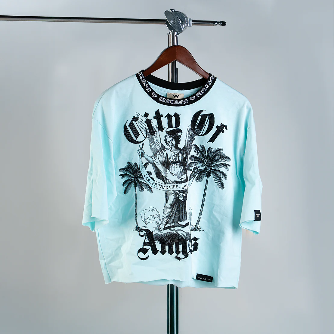 WATSON CITY OF ANGELS CROPPED T-SHIRT (TEAL) - Image 3