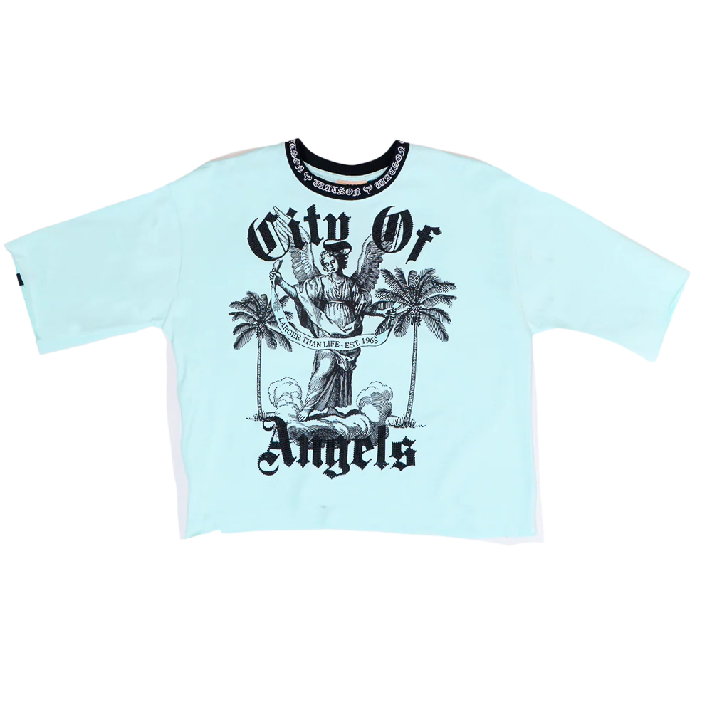 WATSON CITY OF ANGELS CROPPED T-SHIRT (TEAL) - Image 5
