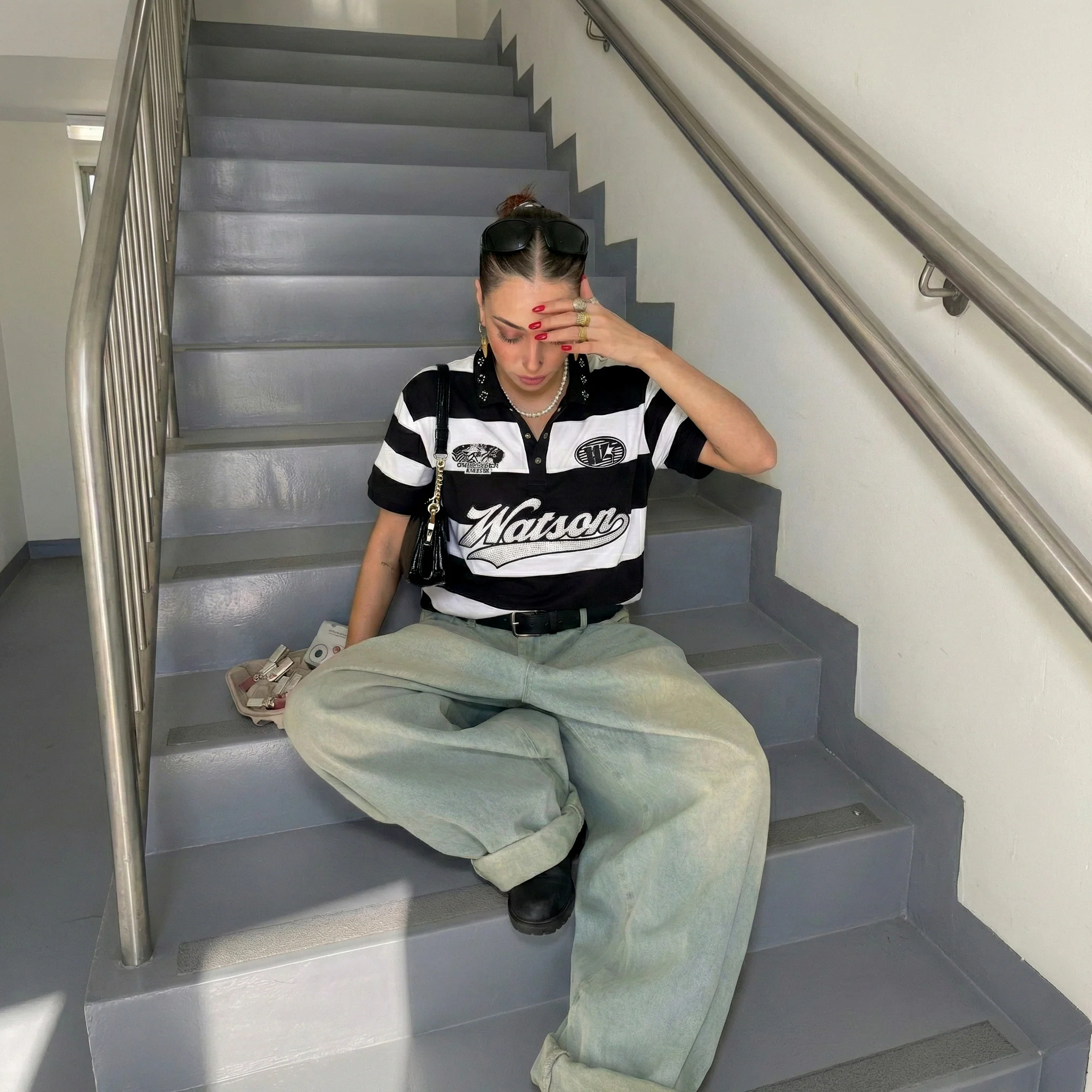 WATSON RUGBY POLO (BLACK/WHITE) - Image 4